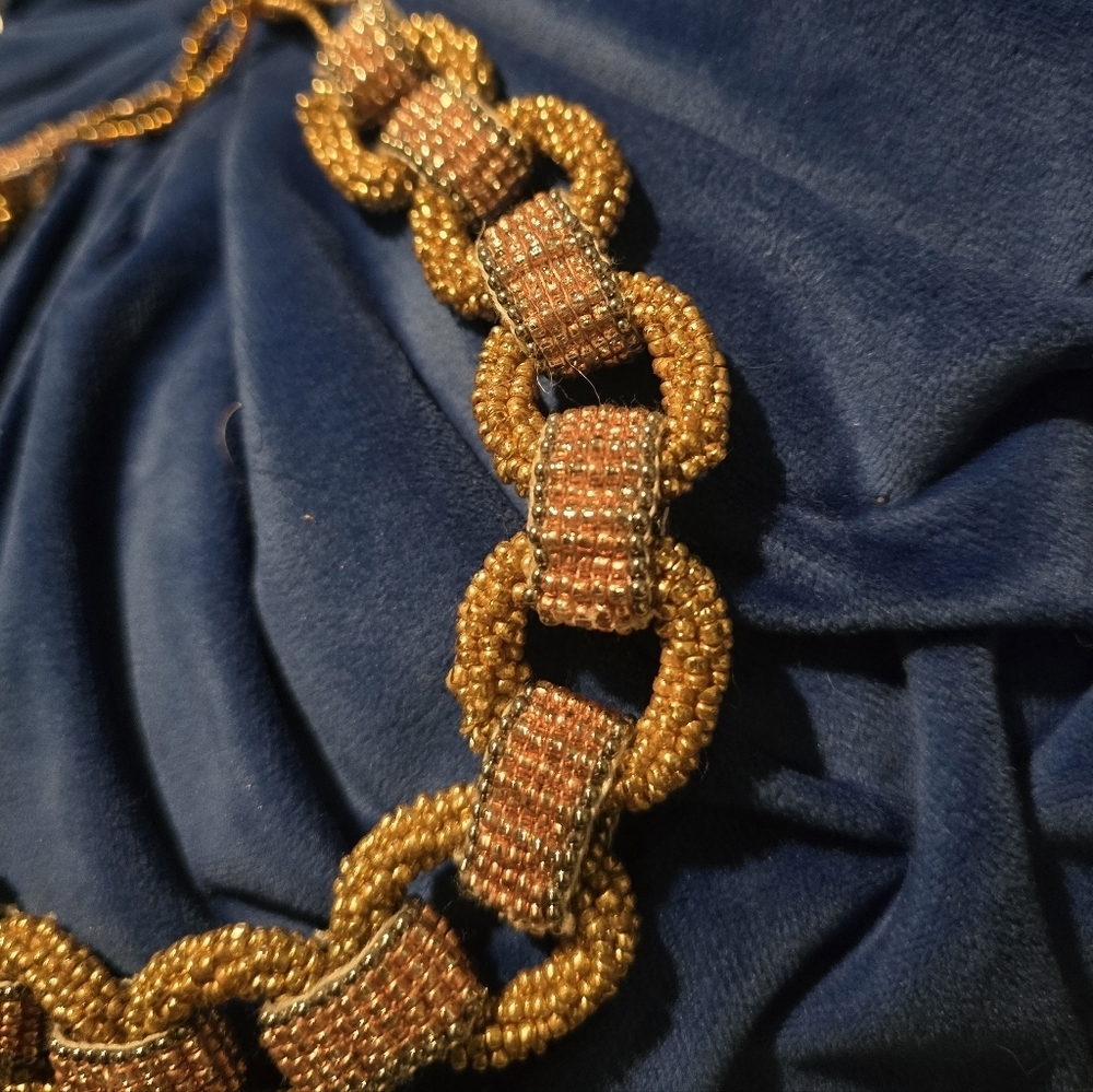 Vintage Glass Bead Chain Necklace - Picture 2 of 3